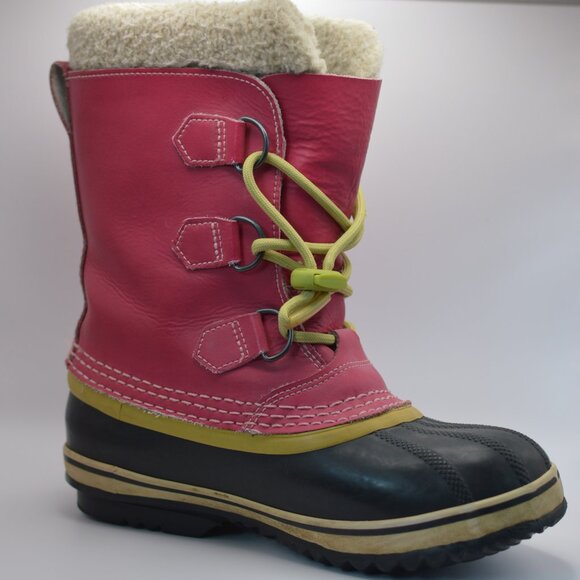 Kids Sorel Pink Yoot Boots Size 4 - Picture 2 of 4